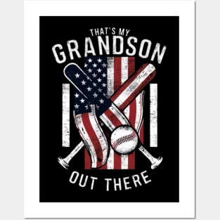 That's My Grandson Out There Baseball and Softball Grandma Gift Posters and Art